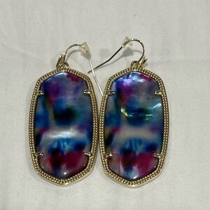 Kendra Scott Teal Tie Dye Danielle Earrings